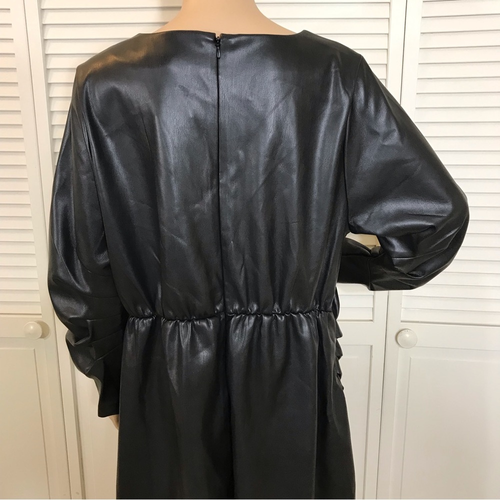 NWT Eloquii Faux Leather Dress With High Slit Size 18 - Picture 12 of 16